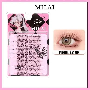 MILAI A38 bulu mata cluster Natural Wispy 8–13 mm