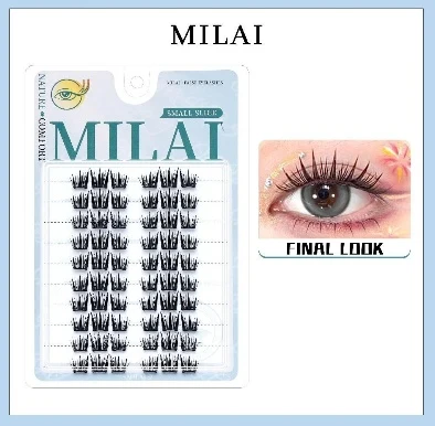 MILAI C04 bulu mata cluster Volume Natural 9–12 mm